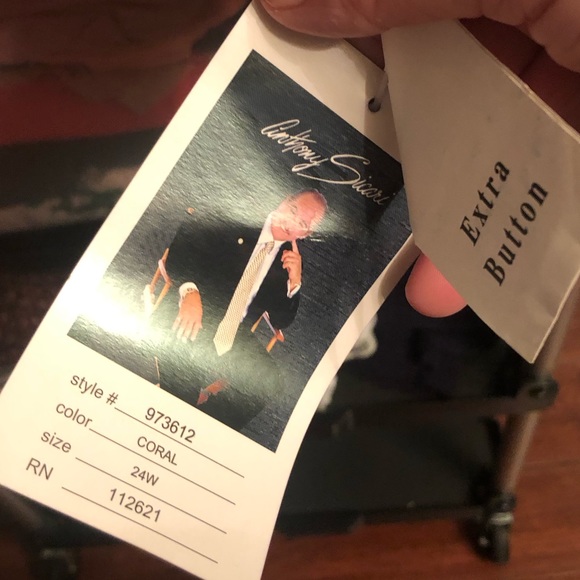 St. Anthony Evening Coral Beaded Dress Jacket size 24W - Picture 10 of 11